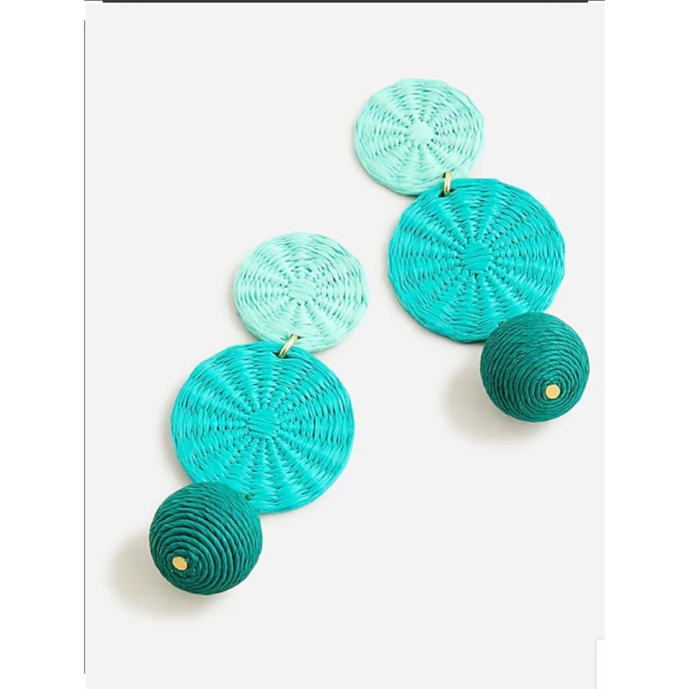 NWT Brand New J.Crew Triple-drop raffia earrings